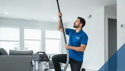 Technician cleaning air ducts in Richmond VA home | Five Star Cooling HVAC service