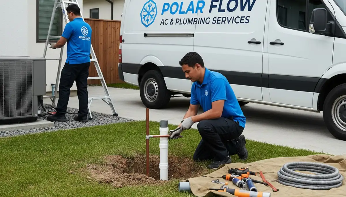 Professional plumber fixing pipe in Richmond VA home | Five Star Cooling plumbing services